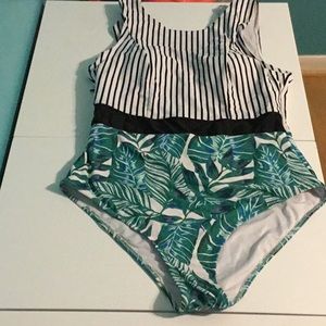 Medium Cupshe floral & stripe one piece